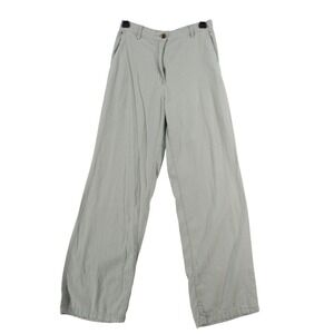 HM Womens Wide Leg High Waist Trousers Sage Green Khaki Pants Size 4
